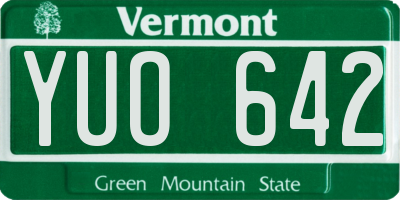 VT license plate YUO642