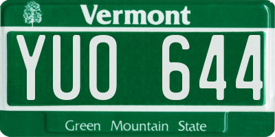 VT license plate YUO644