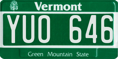 VT license plate YUO646