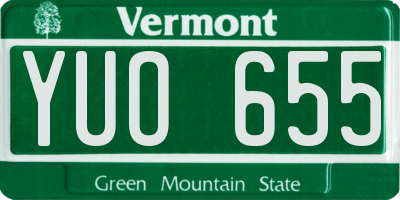 VT license plate YUO655