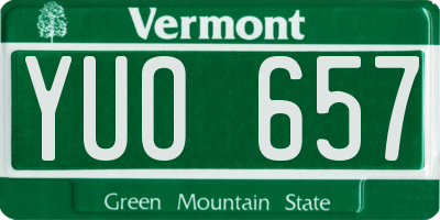 VT license plate YUO657