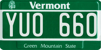 VT license plate YUO660