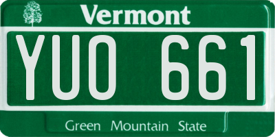 VT license plate YUO661
