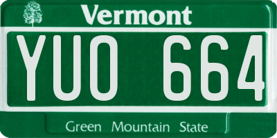 VT license plate YUO664