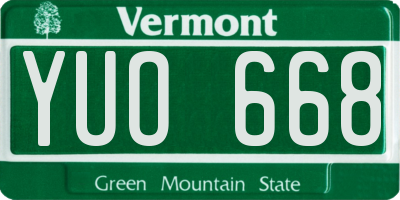 VT license plate YUO668