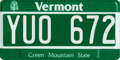 VT license plate YUO672