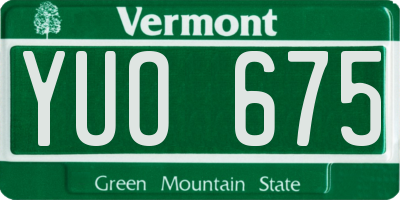 VT license plate YUO675