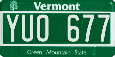 VT license plate YUO677