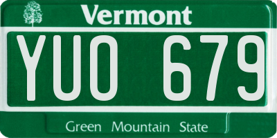 VT license plate YUO679