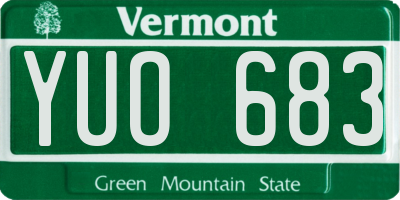 VT license plate YUO683
