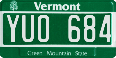 VT license plate YUO684