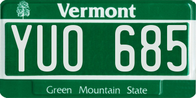 VT license plate YUO685