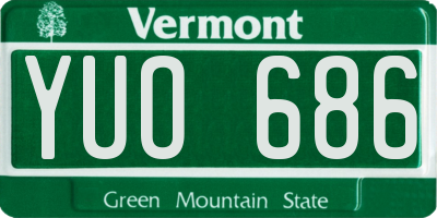 VT license plate YUO686