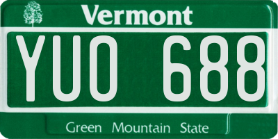 VT license plate YUO688