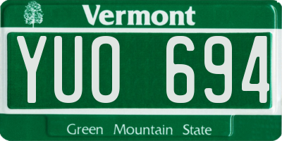 VT license plate YUO694
