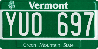 VT license plate YUO697