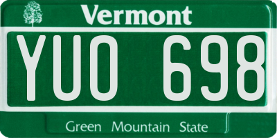 VT license plate YUO698