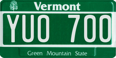 VT license plate YUO700