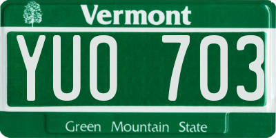 VT license plate YUO703