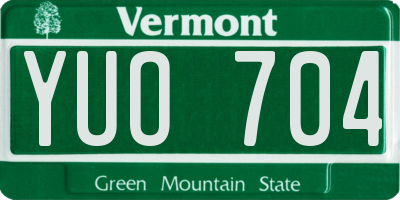 VT license plate YUO704