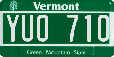 VT license plate YUO710