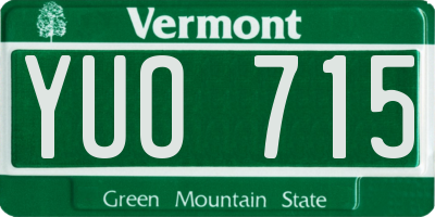 VT license plate YUO715