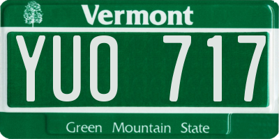 VT license plate YUO717