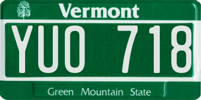 VT license plate YUO718