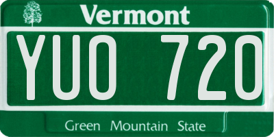 VT license plate YUO720