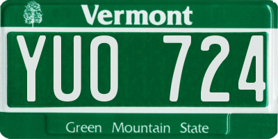 VT license plate YUO724