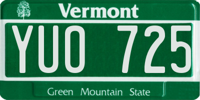 VT license plate YUO725