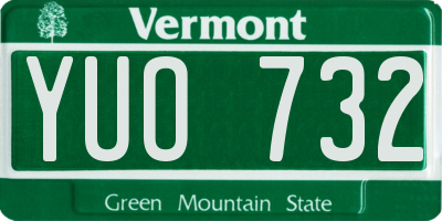 VT license plate YUO732