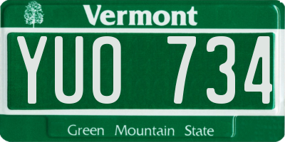 VT license plate YUO734