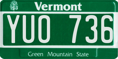 VT license plate YUO736