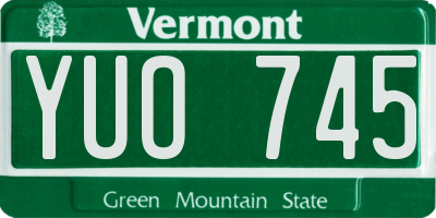 VT license plate YUO745