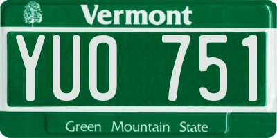 VT license plate YUO751