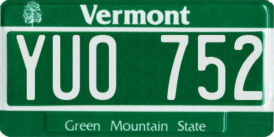 VT license plate YUO752