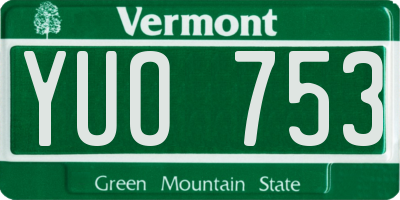 VT license plate YUO753
