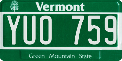 VT license plate YUO759