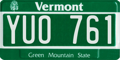 VT license plate YUO761