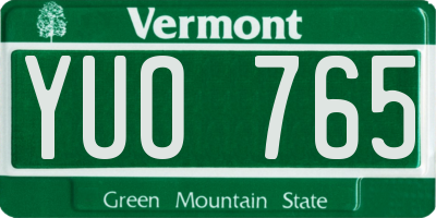 VT license plate YUO765