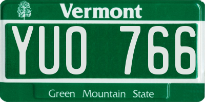 VT license plate YUO766