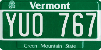 VT license plate YUO767