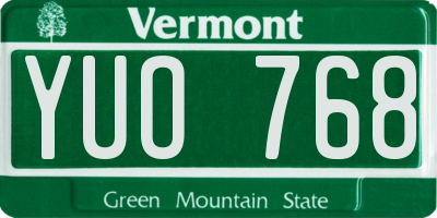 VT license plate YUO768