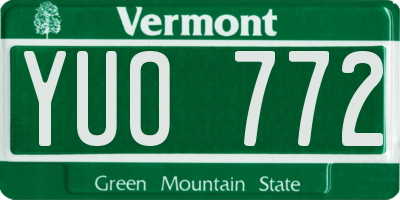 VT license plate YUO772