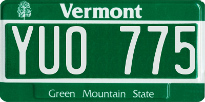 VT license plate YUO775