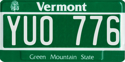VT license plate YUO776