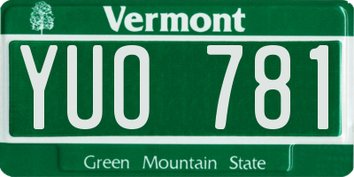 VT license plate YUO781