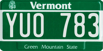 VT license plate YUO783