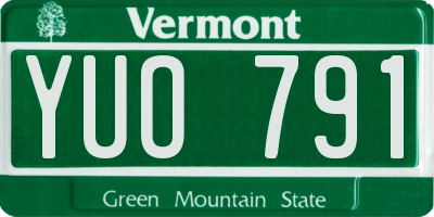 VT license plate YUO791